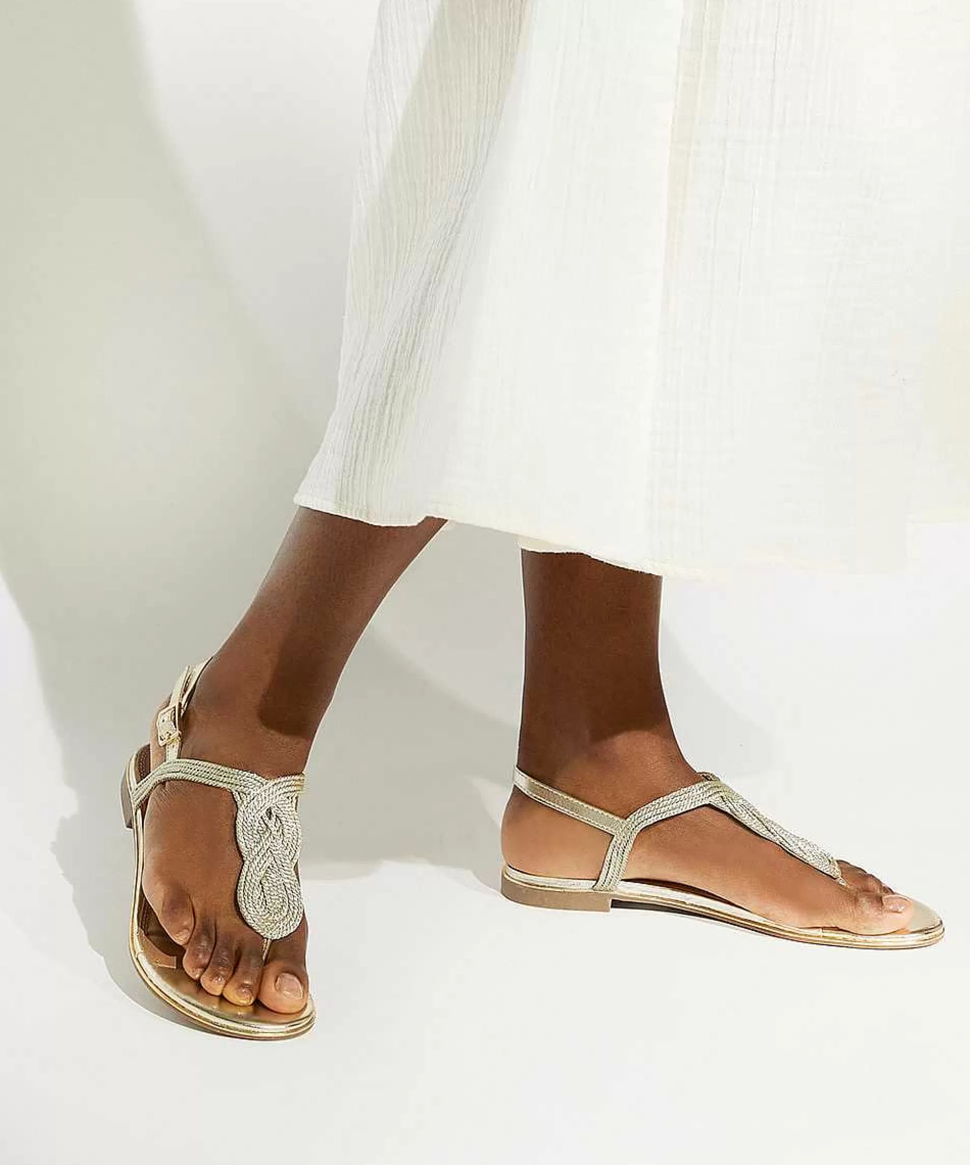 Dune London LOGICS - GOLD-Women Flat Sandals