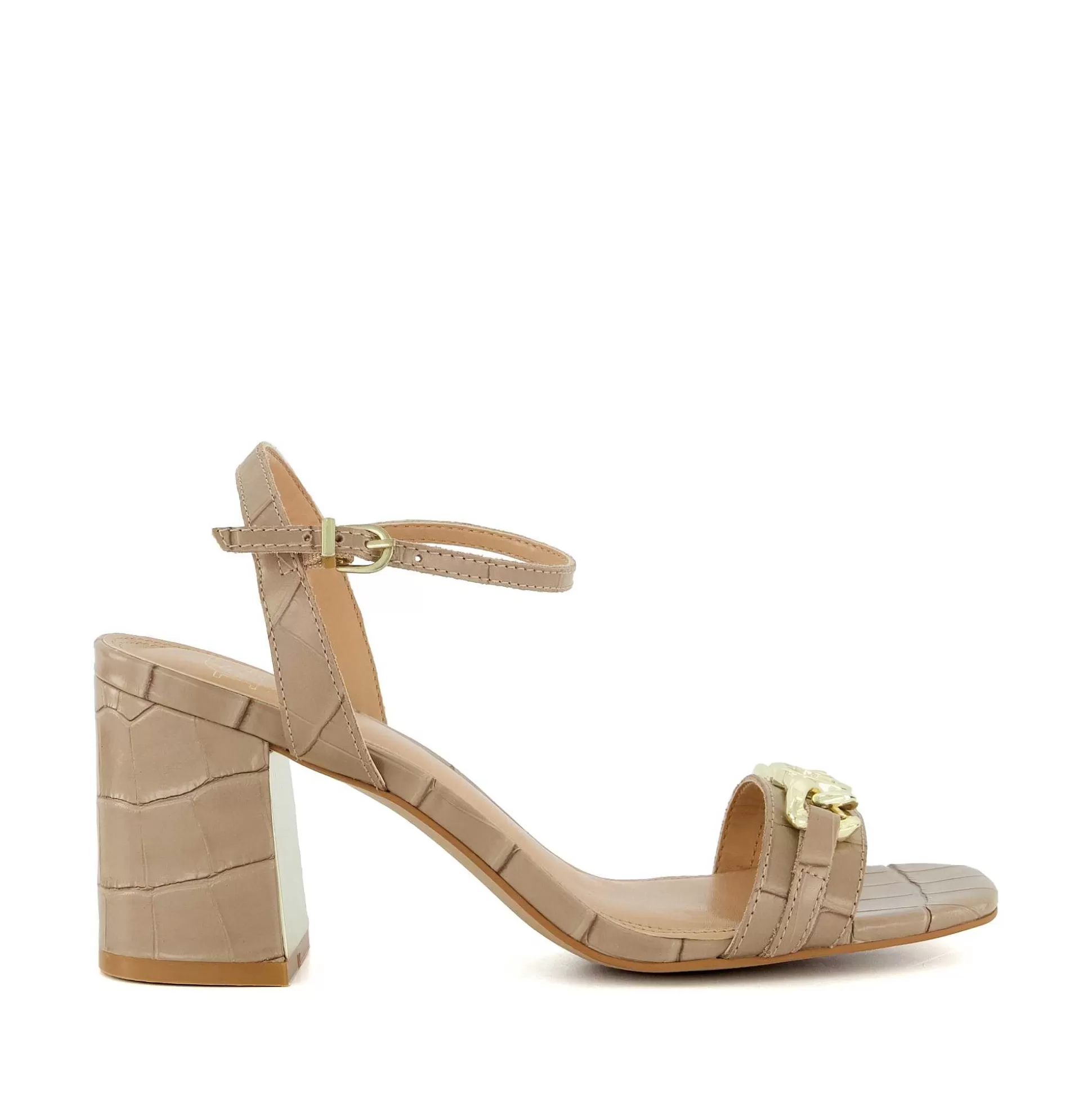 Dune London MANUAL - TAUPE-Women Heeled Sandals | Block Heeled Sandals