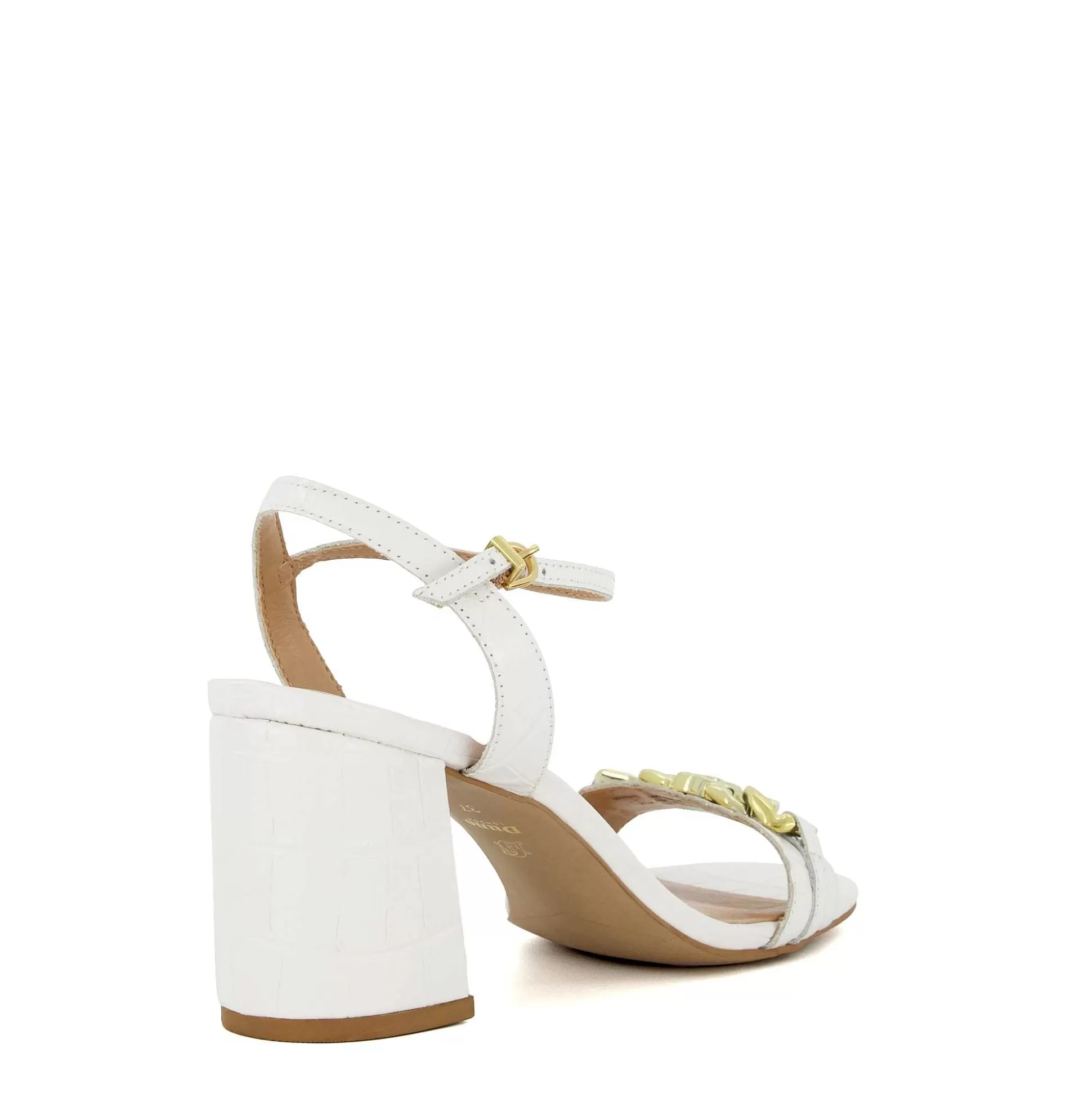 Dune London MANUAL - WHITE-Women Heeled Sandals | Block Heeled Sandals