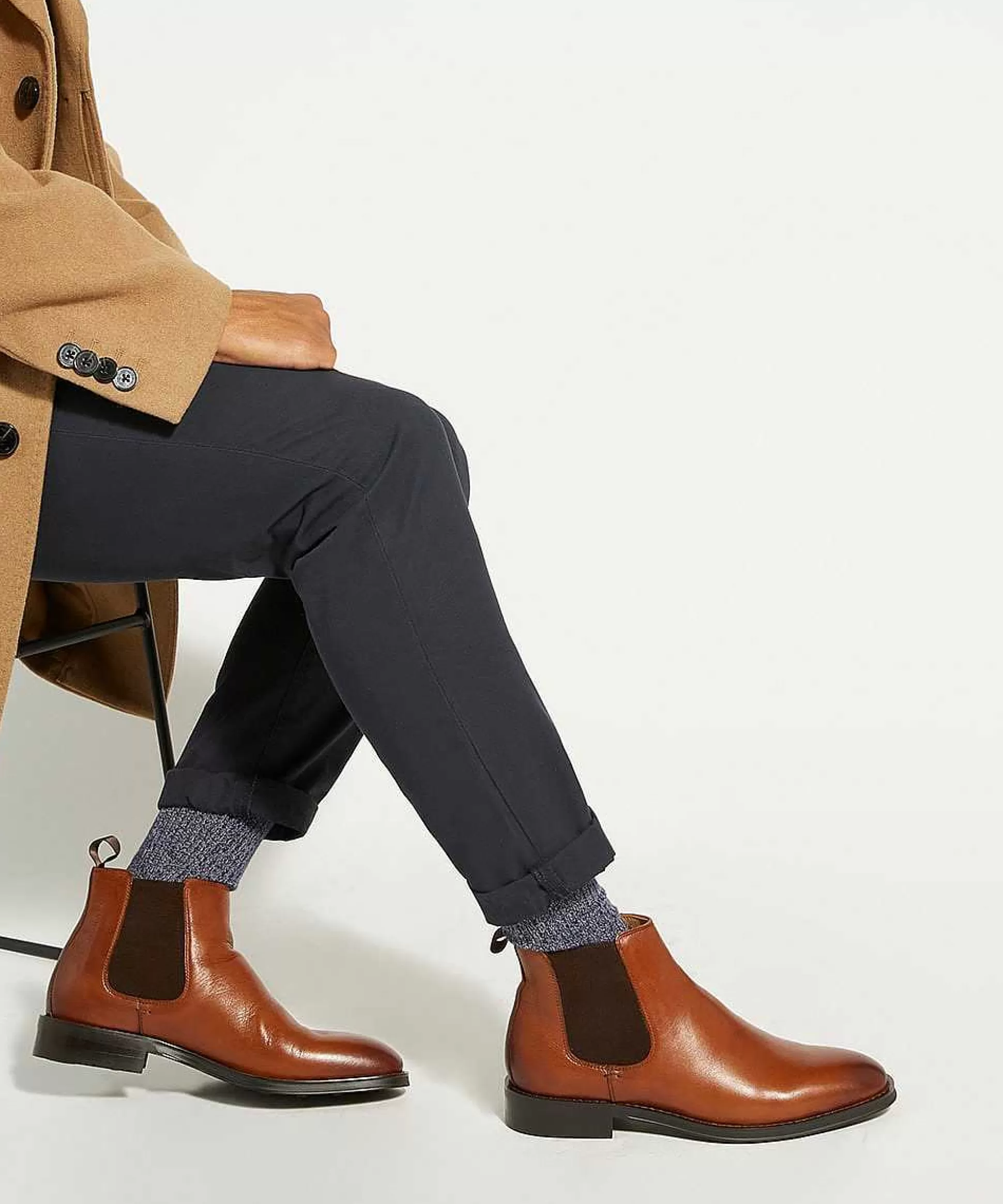 Dune London MASONS - DARK TAN-Men Smart Boots | Chelsea Boots
