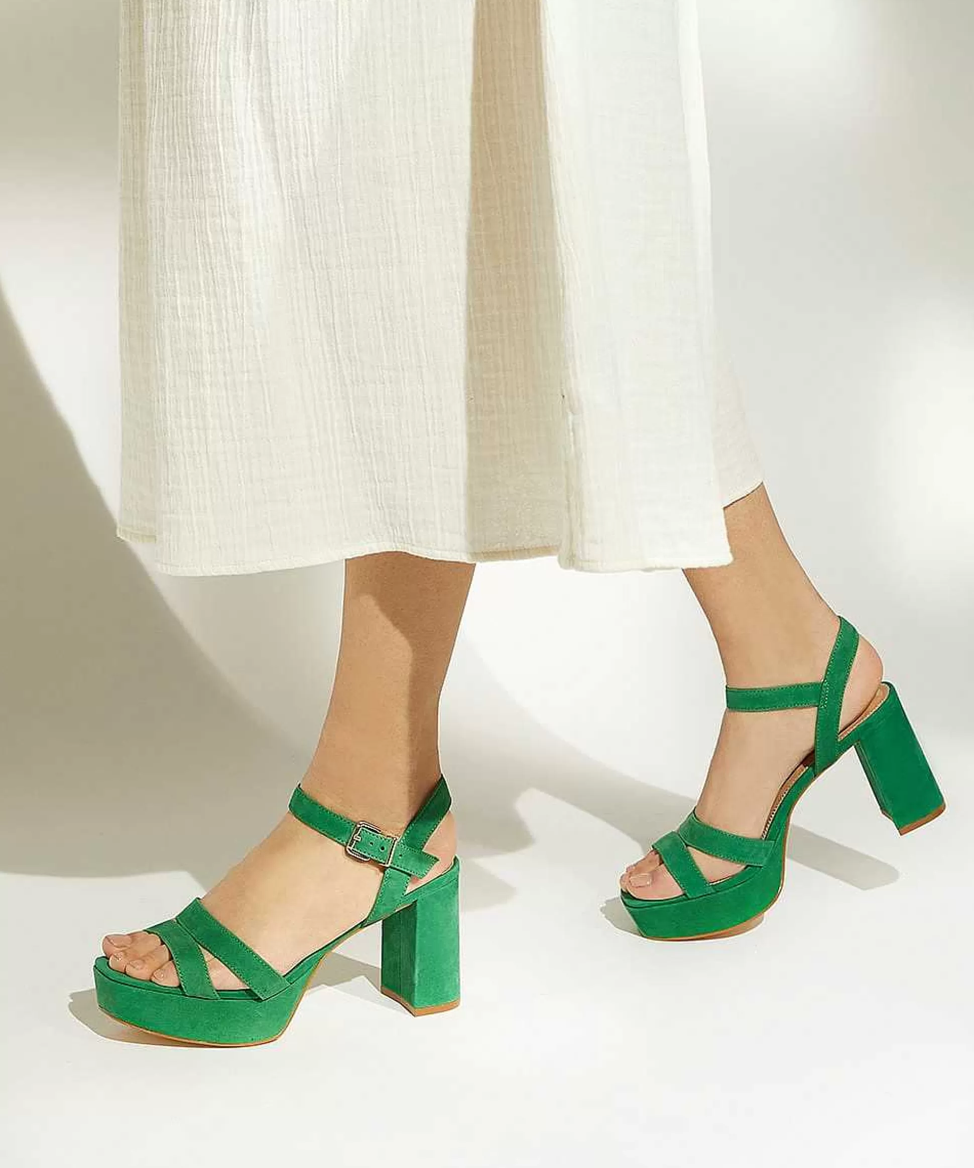 Dune London MOLTEN - GREEN-Women Heeled Sandals | Block Heeled Sandals