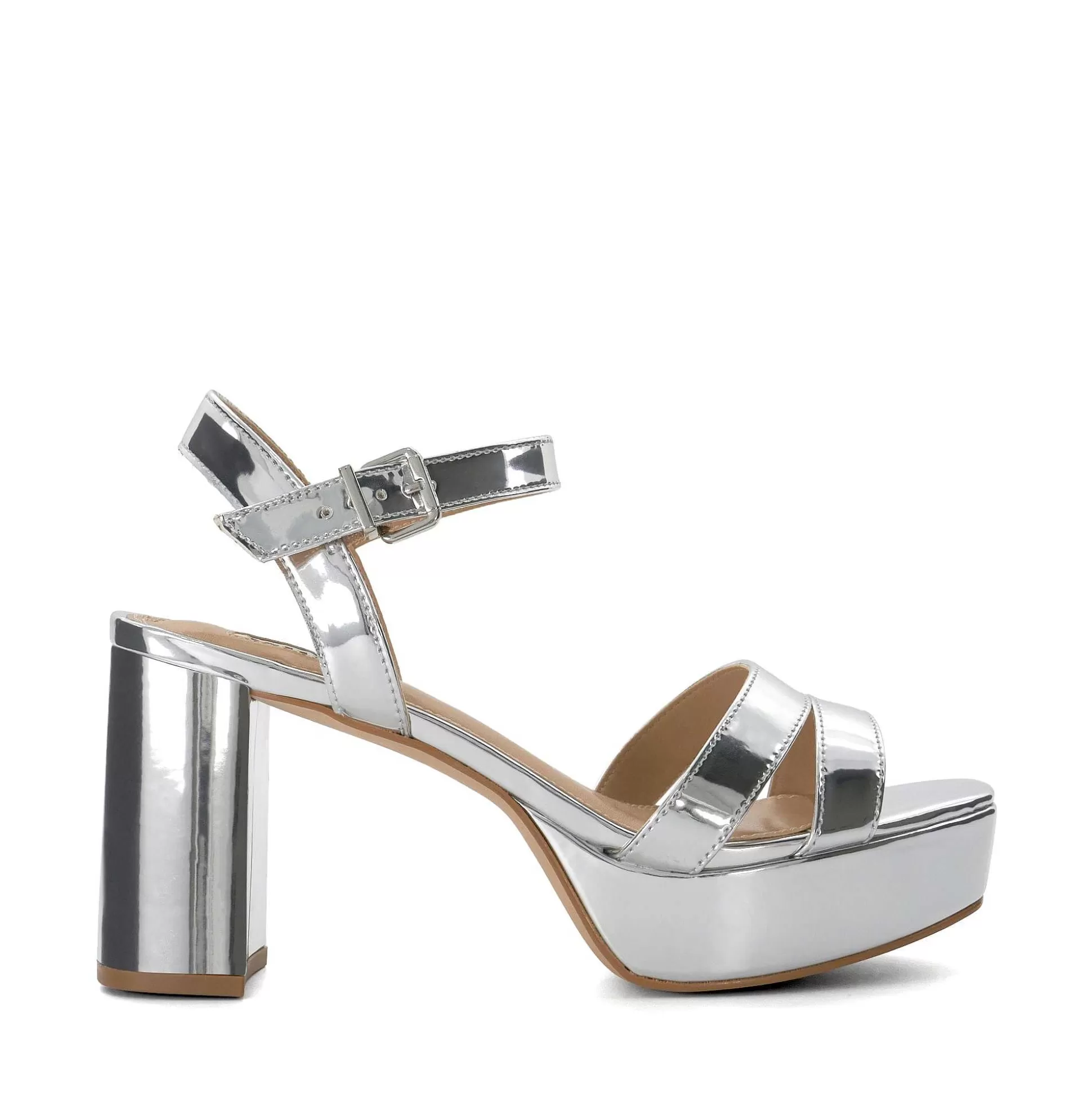Dune London MOLTEN - SILVER-Women Heeled Sandals | Block Heeled Sandals
