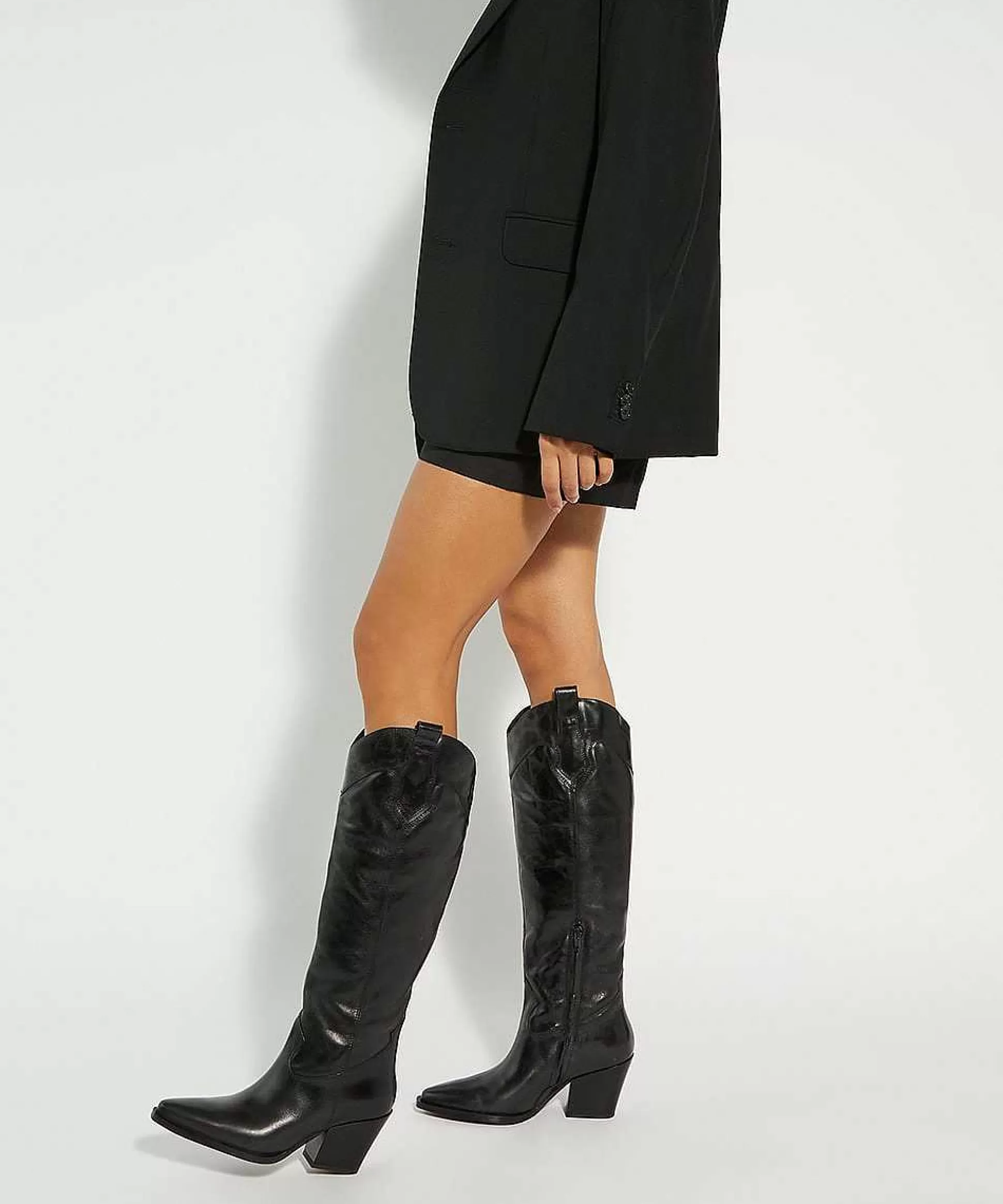 Dune London TENNESSEE - BLACK-Women Western Cowboy Boots | Knee High Boots